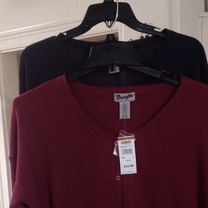 Two large button up long sleeve sweater